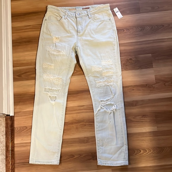 Pilcro Anthropologie Mid-Rise Slim Boyfriend Jeans Ocean Studio Light Wash NEW - Picture 4 of 16